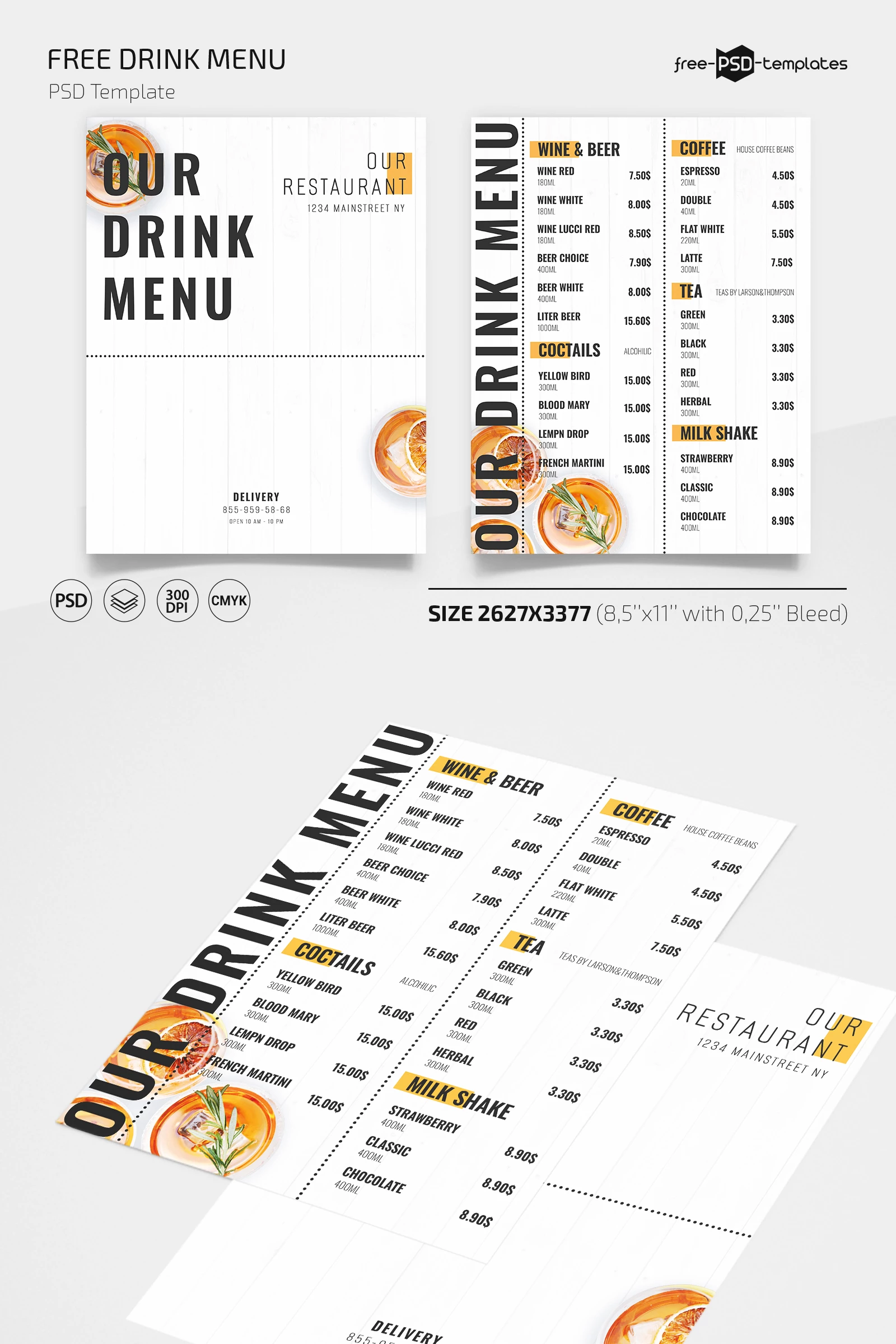 Free Drink Menu Template