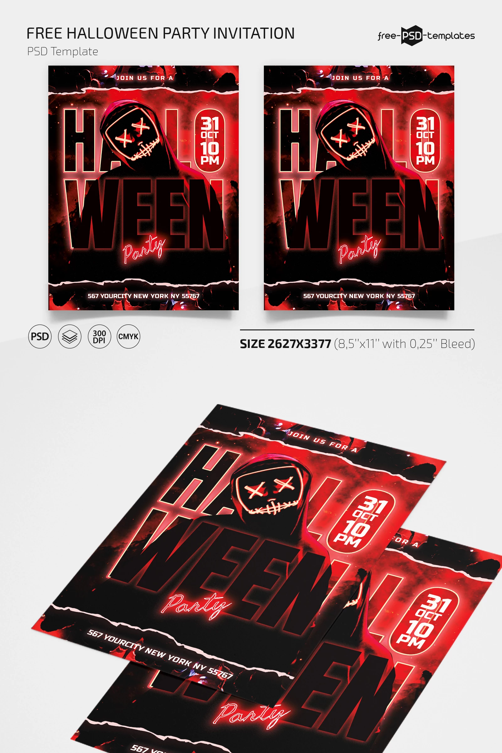 Free Halloween Party Invitation Flyer Template