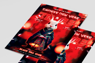 Free Chinese New Year Flyer Template + Instagram Post (PSD)