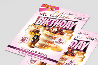 Free Birthday Party Flyer Template + Instagram Post (PSD)