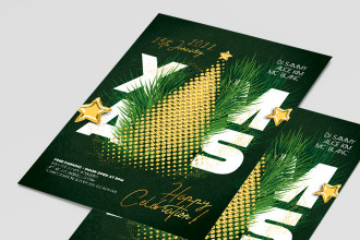 Free Merry Christmas Flyer Template + Instagram Post (PSD)