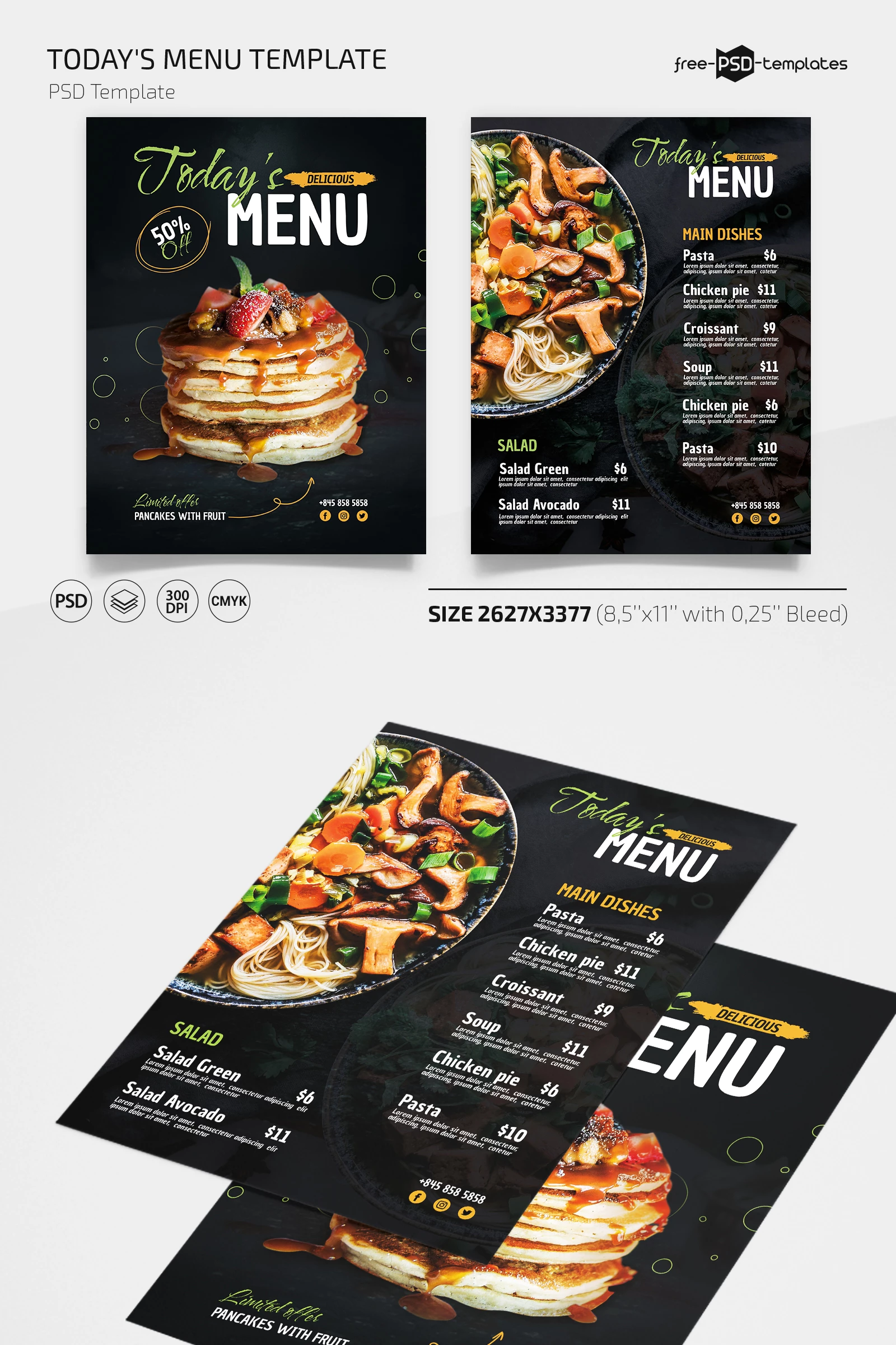 Free Todays Menu Template for Photoshop (PSD)