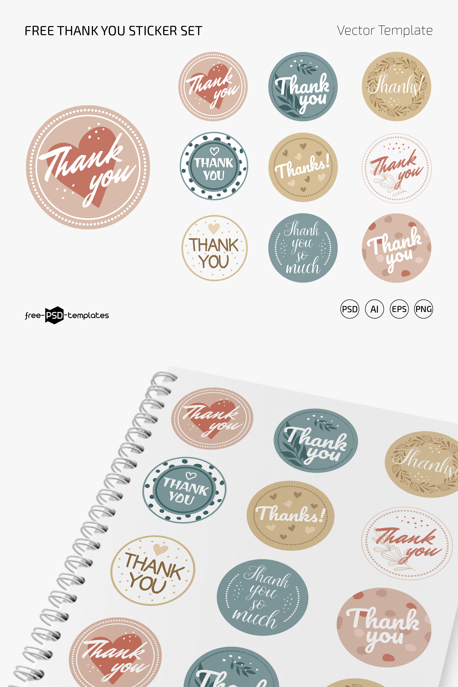 Free Thank You Sticker Template (PSD, AI, EPS, PNG)