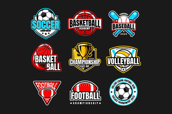 Design this Linear Modern Sports Club Championship Logo layout for free