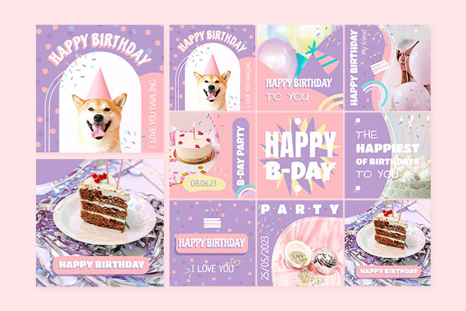 Free Birthday Instagram Post Template for Photoshop (PSD)