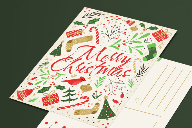 christmas card template psd free