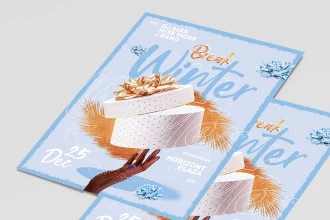 Free Winter Break Flyer Template + Instagram Post (PSD)