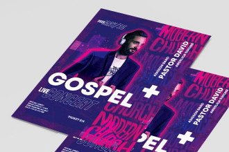Free Modern Church Gospel Flyer Template + Instagram Post (PSD)