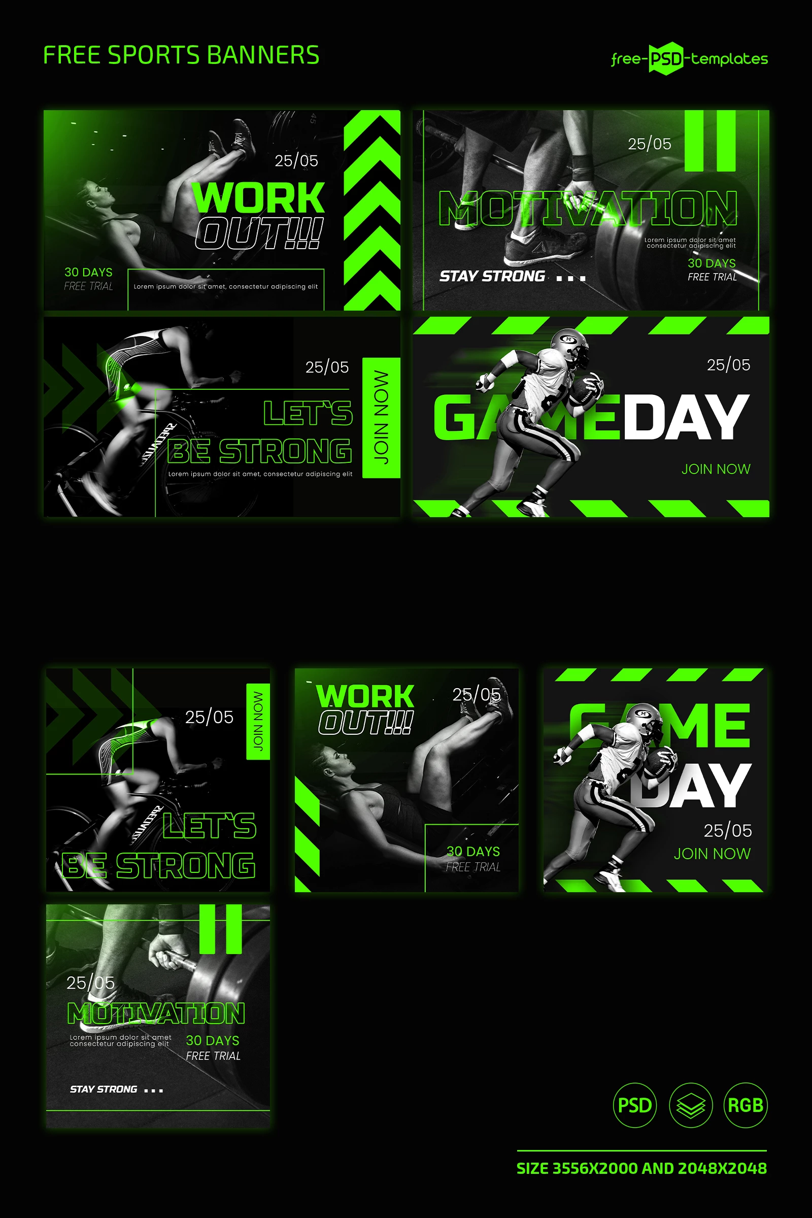 Web banner template with sports concept – GraphicsFamily