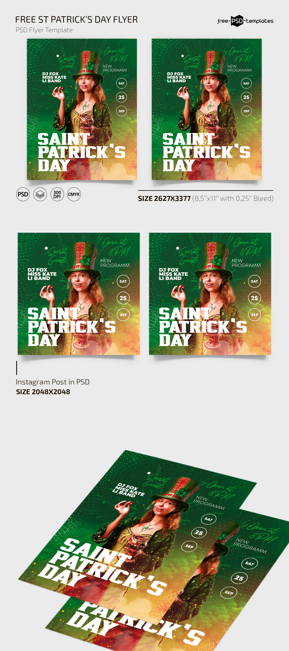 Free St Patrick's Day 2023 Flyer Template PSD