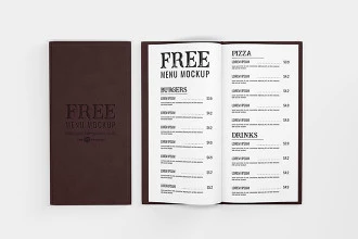 Free Menu Mockup Set