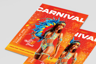 Free Carnival Party Flyer Template + Instagram Post (PSD)