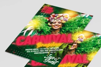 Free Brazilian Carnival Flyer Template + Instagram Post (PSD)