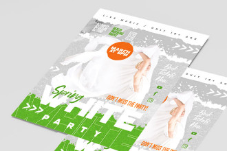 Free Spring White Season Party Flyer Template + Instagram Post (PSD)