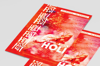 Free Holi Celebration Flyer Template + Instagram Post (PSD)
