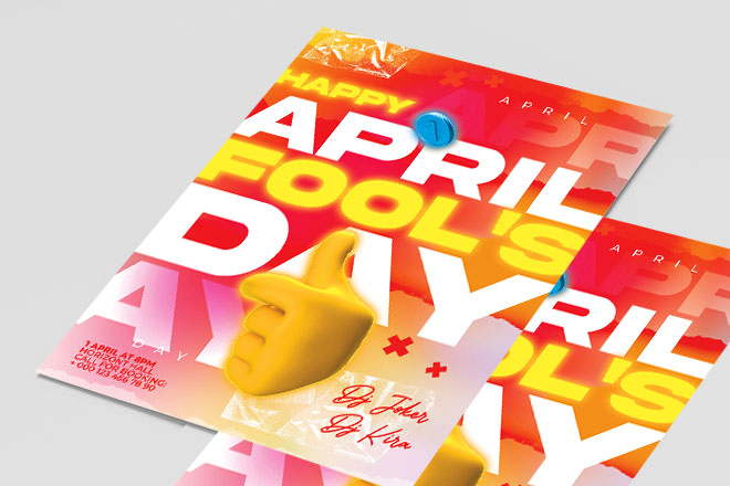 Free April Fools Day Flyer Template + Instagram Post (PSD)