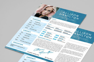 Free Blue Resume Template in PSD