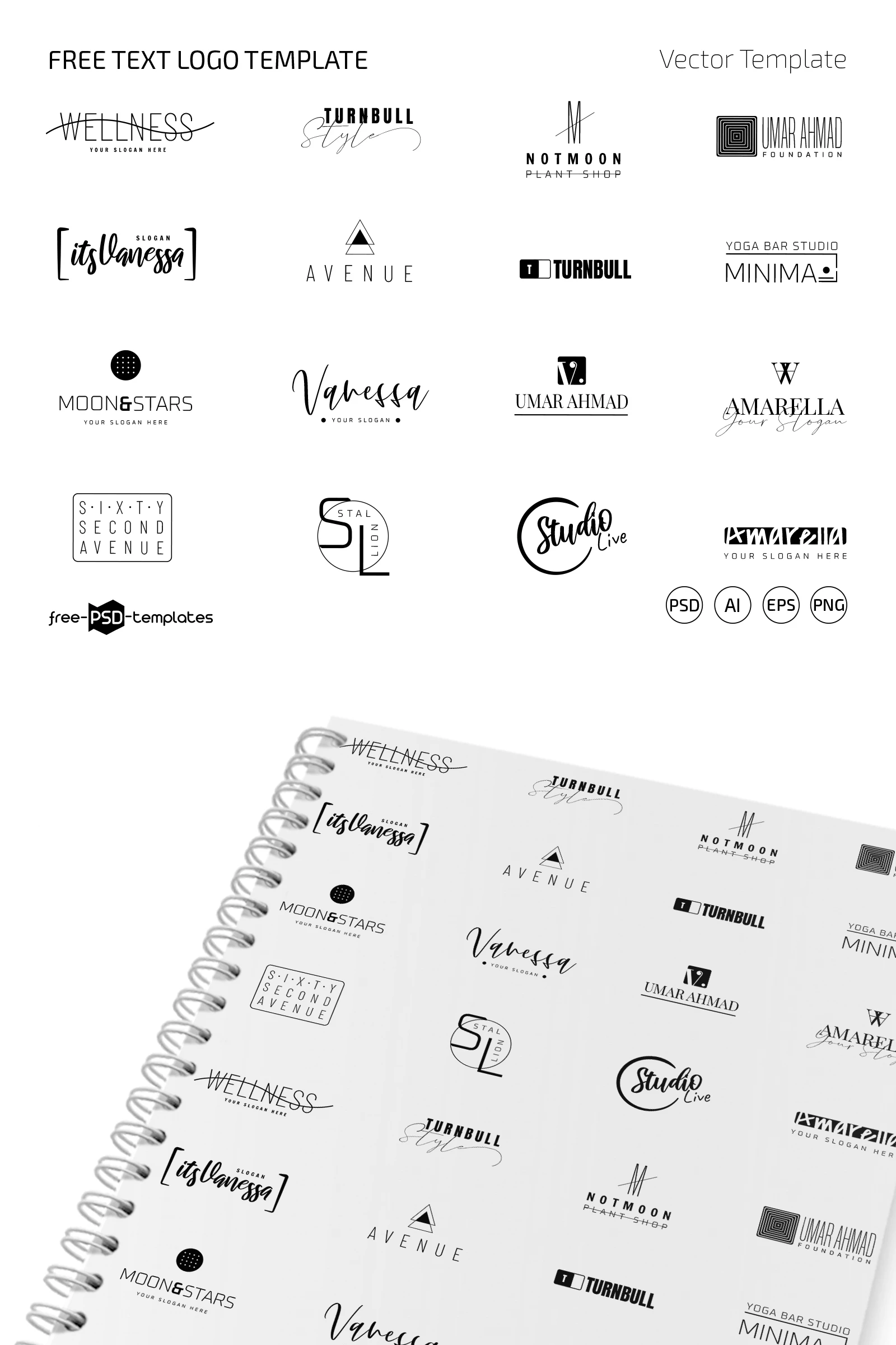 Free Text Logo Template (PSD, AI, EPS, PNG)