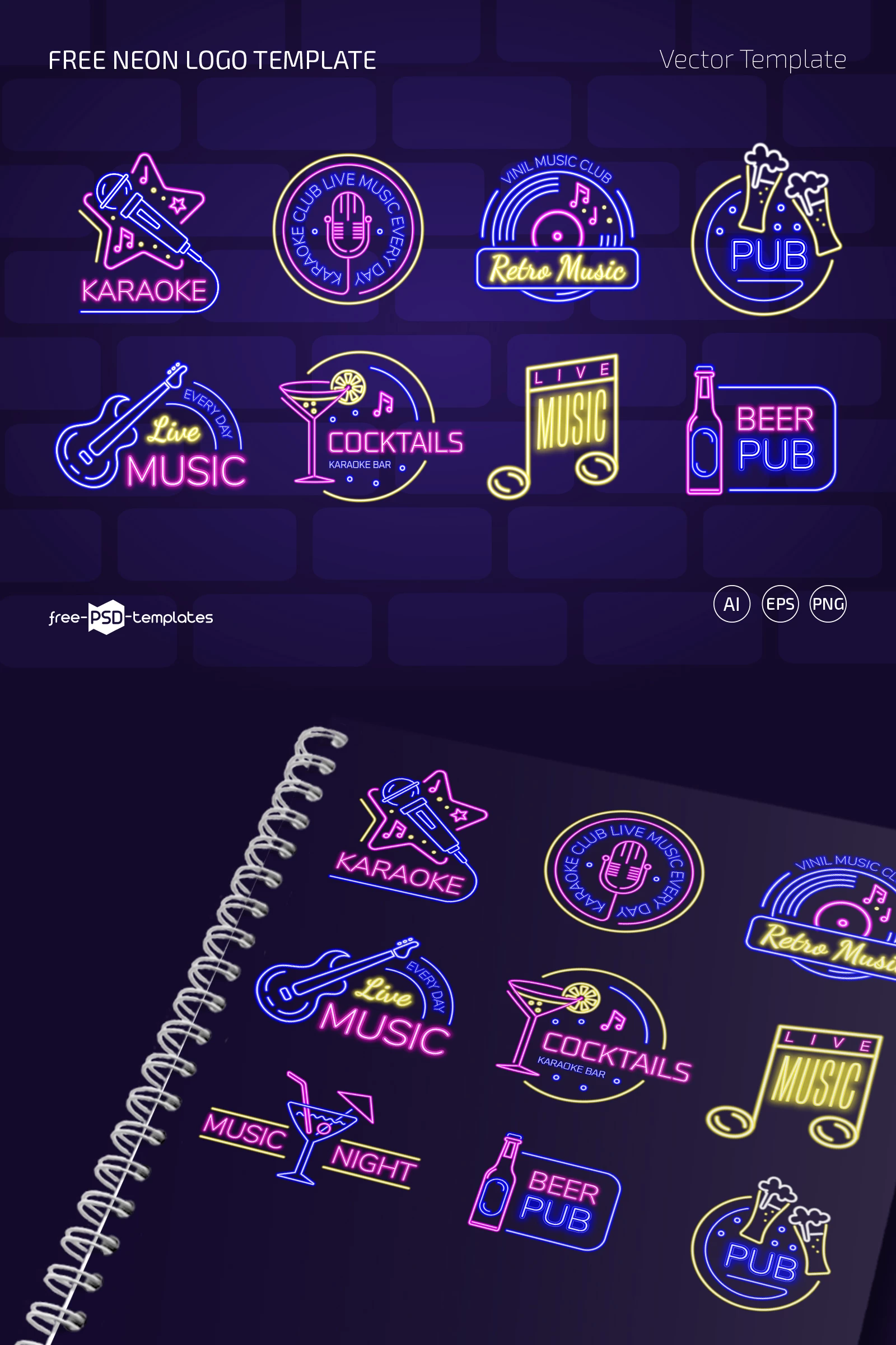 Free Neon Logo Template