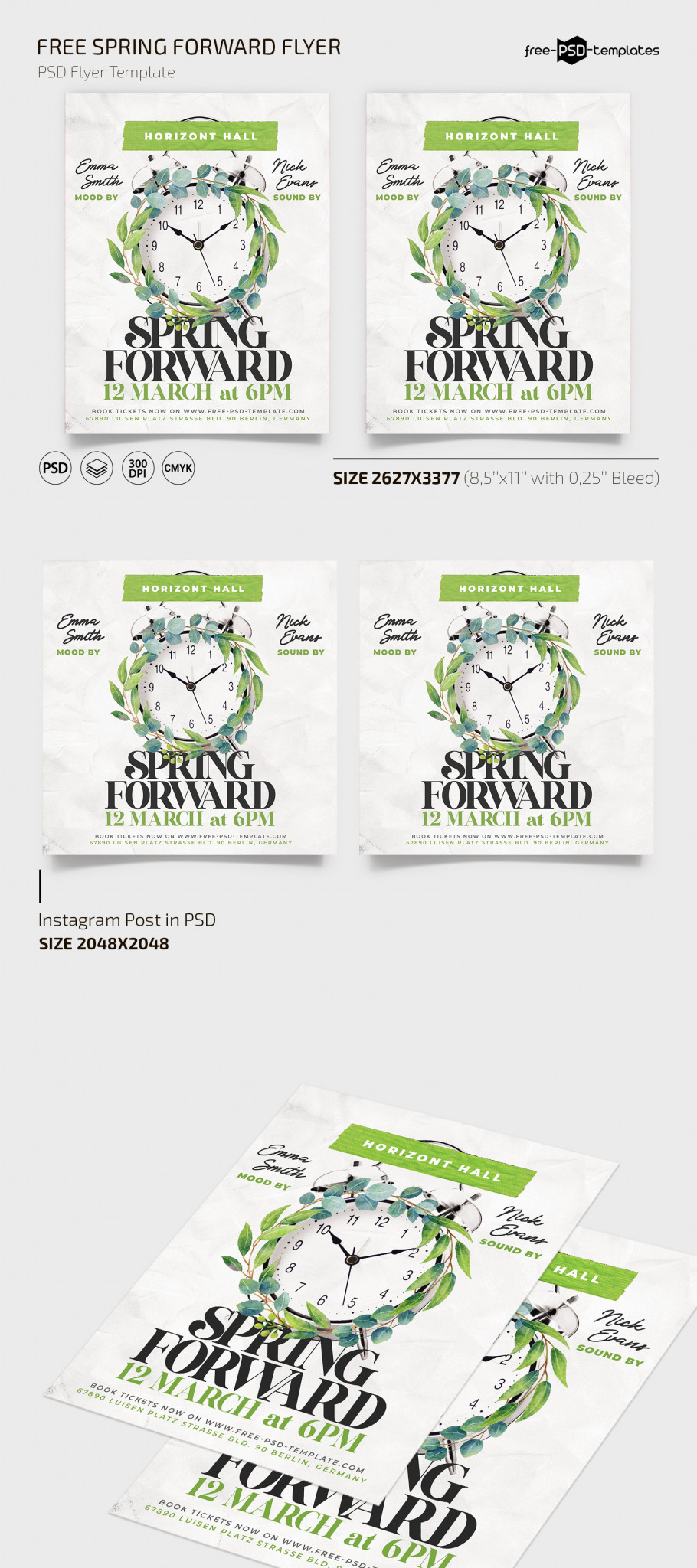 Free Spring Forward Flyer Template for Photoshop (PSD)