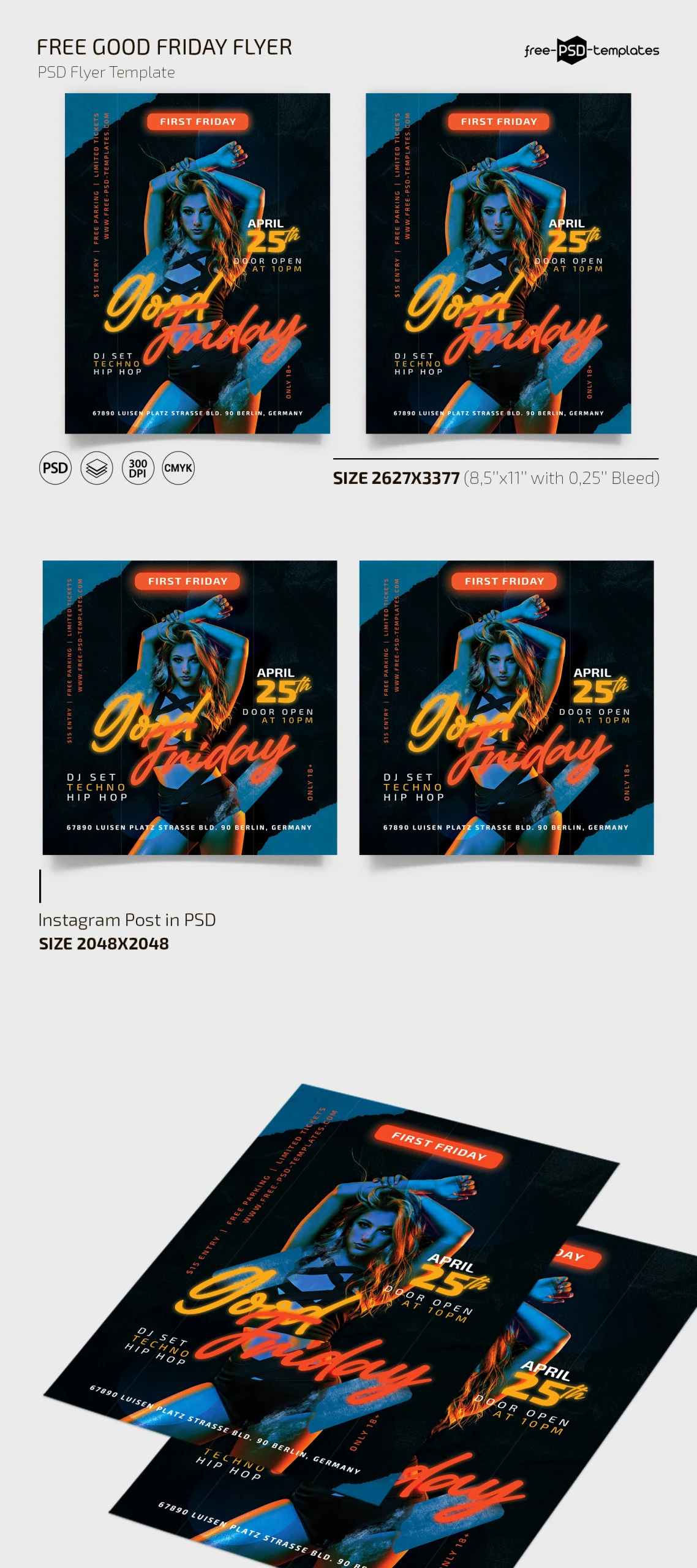 Free Good Friday Flyer Template + Instagram Post (PSD)