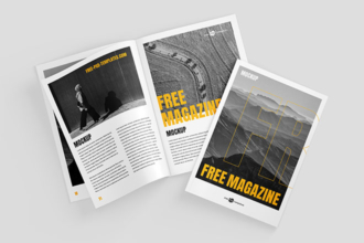 Free Overhead View Magazine Mockup Free Overhead View Magazine Mockup