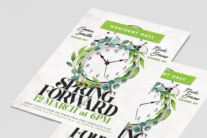 Free Spring Forward Flyer Template for Photoshop (PSD)