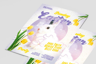 Free Easter Sunday Flyer Template + Instagram Post (PSD)