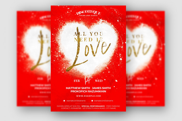 Valentines Day Flyer Template Free PSD