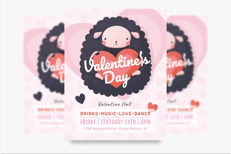 Free Valentine’s Day Flyer Templates in PSD + Vector (.ai+.eps)