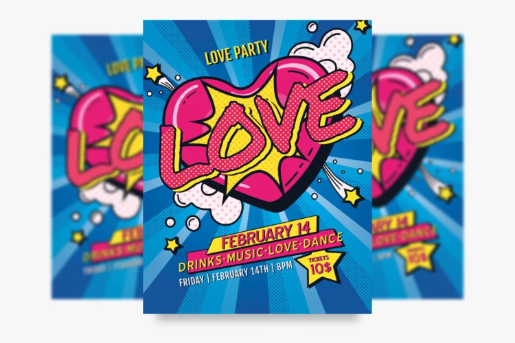 Free Valentine’s Party Flyer Template