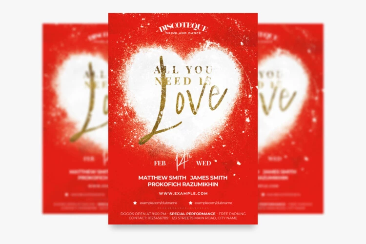 Valentines Day Flyer Template Free PSD