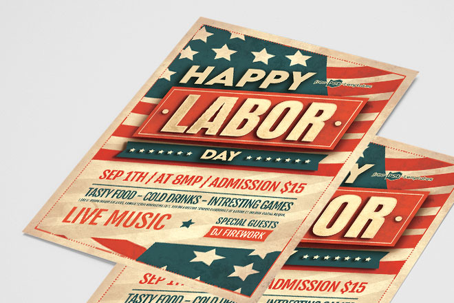Free Labor Day Flyer Template for Photoshop (PSD) Free Labor Day Flyer Template for Photoshop (PSD)