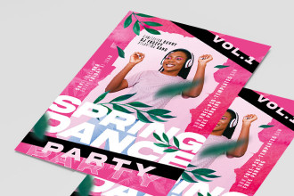 Free Spring Dance Party Flyer Template + Instagram Post (PSD)