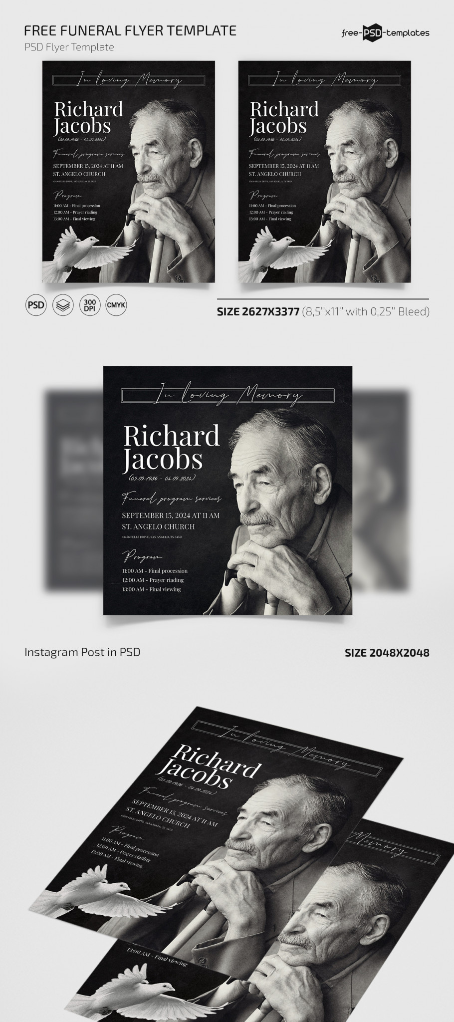 Free Funeral Flyer Template for (PSD)