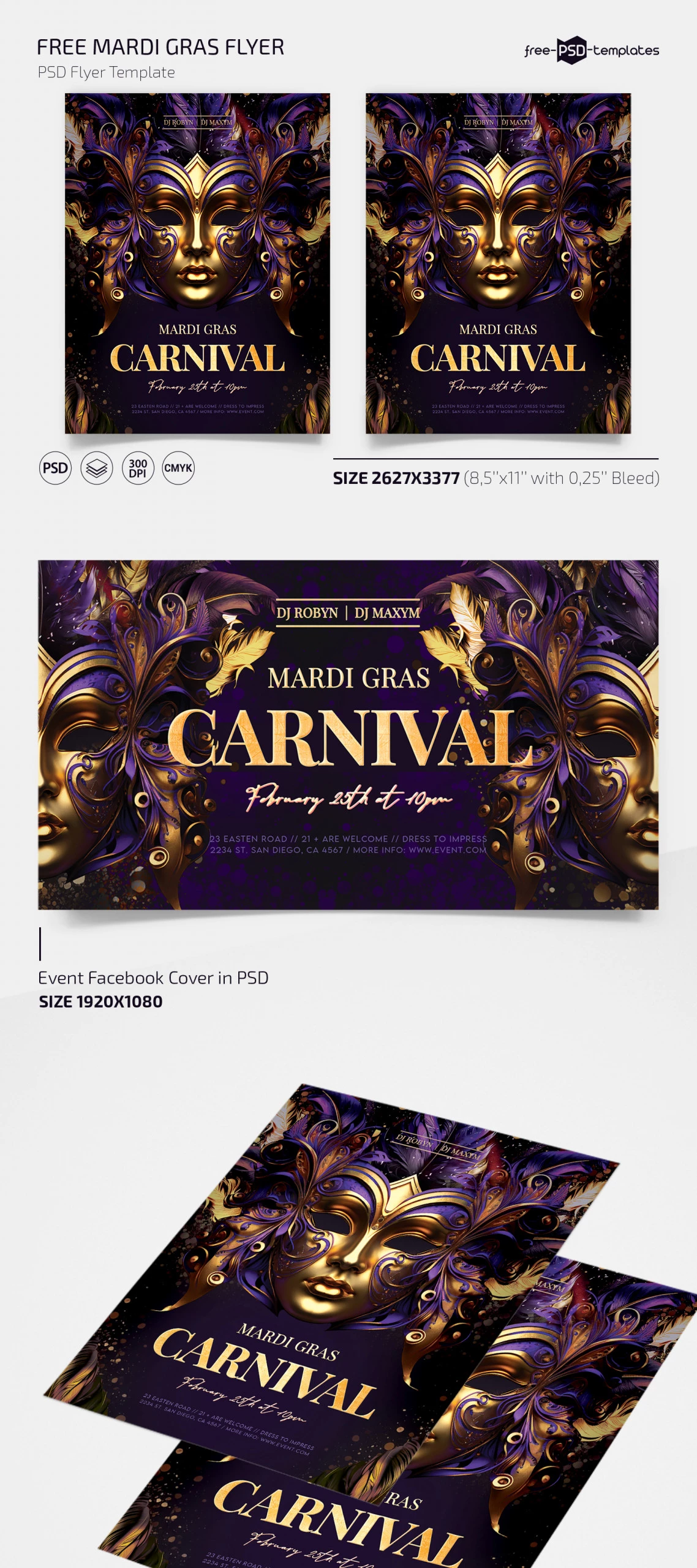 Free Mardi Gras Flyer Template