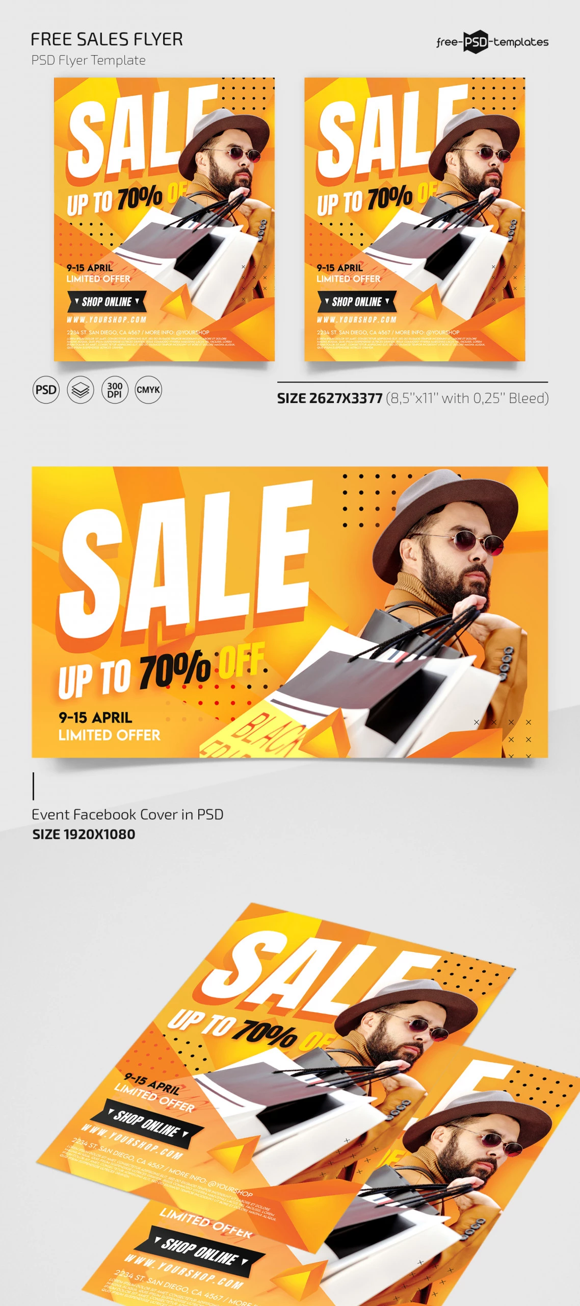 Free Sales Flyer Template for Photoshop (PSD)