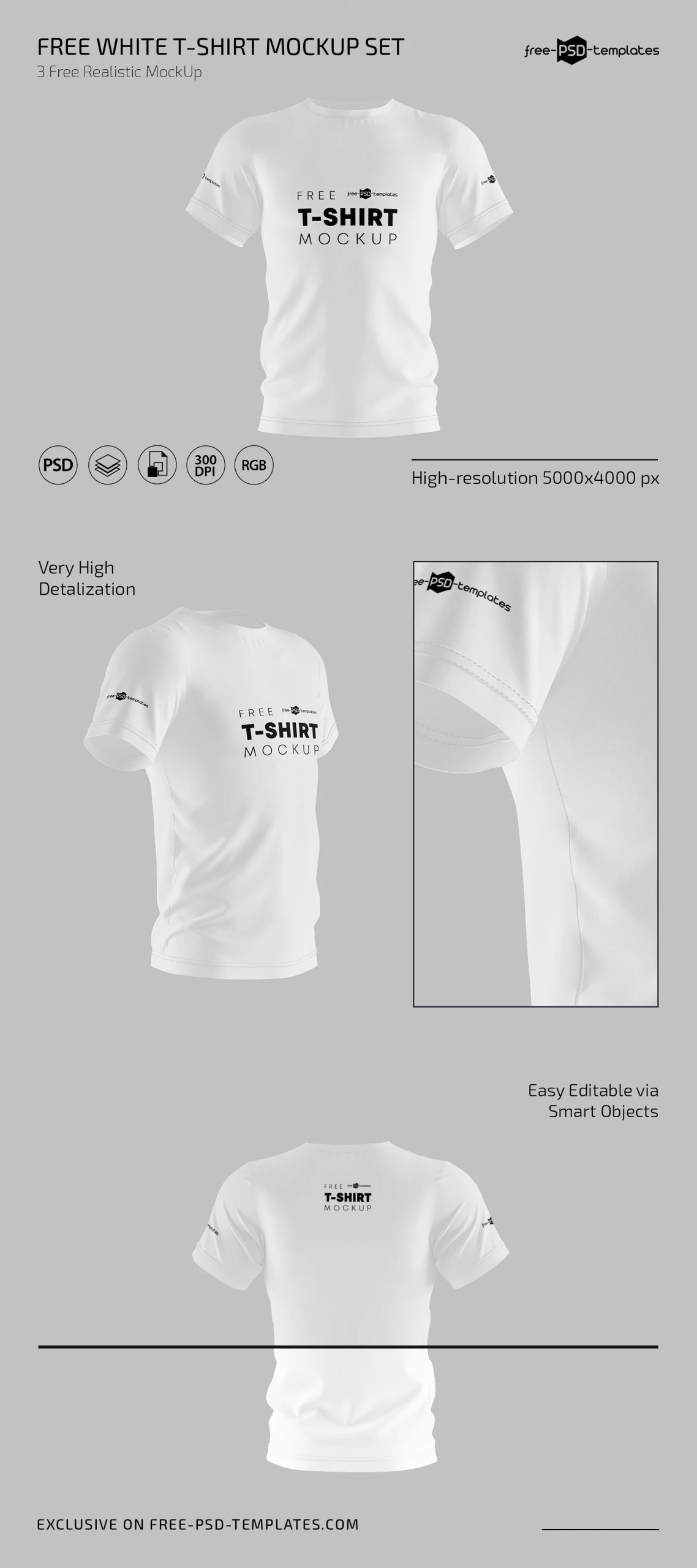 Free T-Shirt Mockup for Photoshop (PSD)