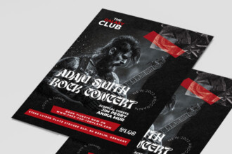 Free Rock Concert Flyer Template + Instagram Post (PSD)