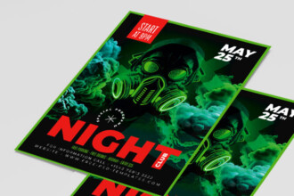 Free Night Club Party Flyer Template + Instagram Post (PSD)