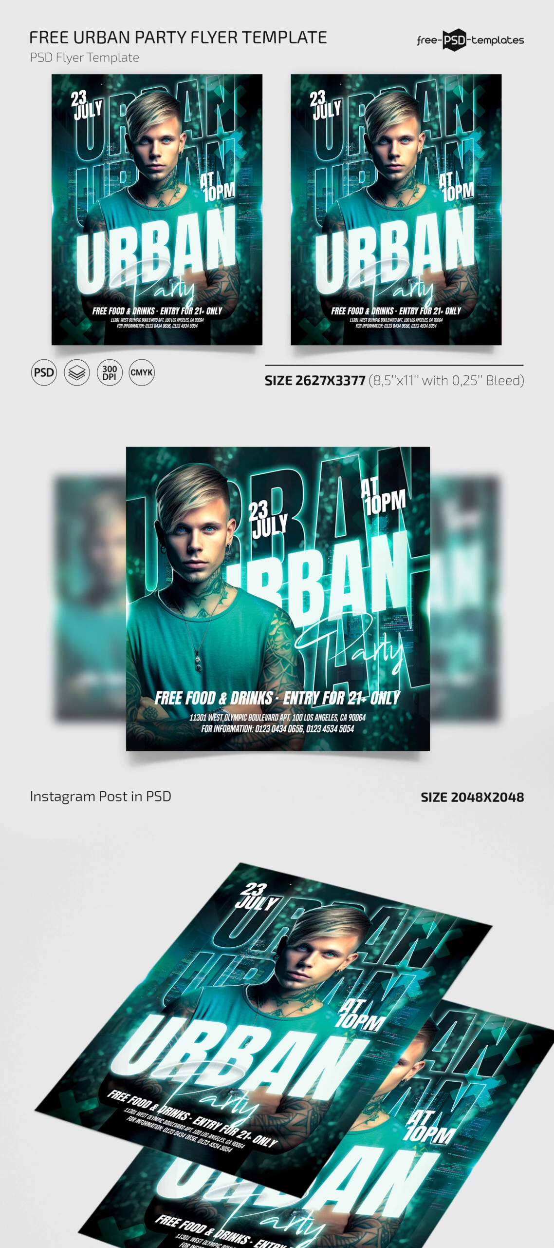 Purple, Urban Night Party Flyer Template (FREE) - Resource Boy