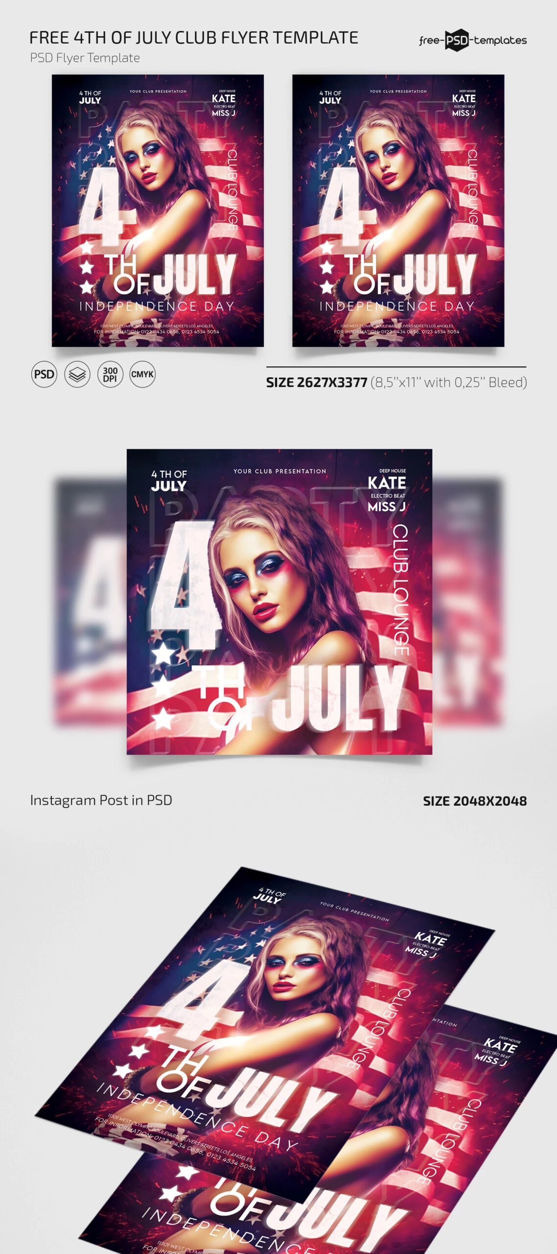 Free 4th of July Club Flyer Templates