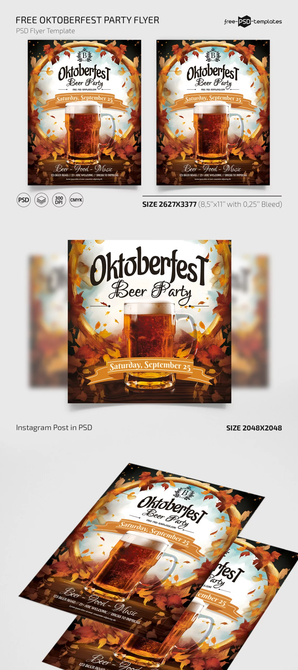 Free Oktoberfest Party PSD Flyer Template