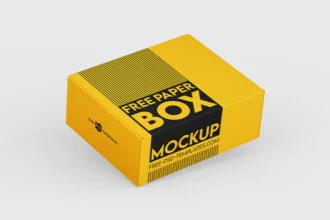 Free Paper Box PSD Mockup