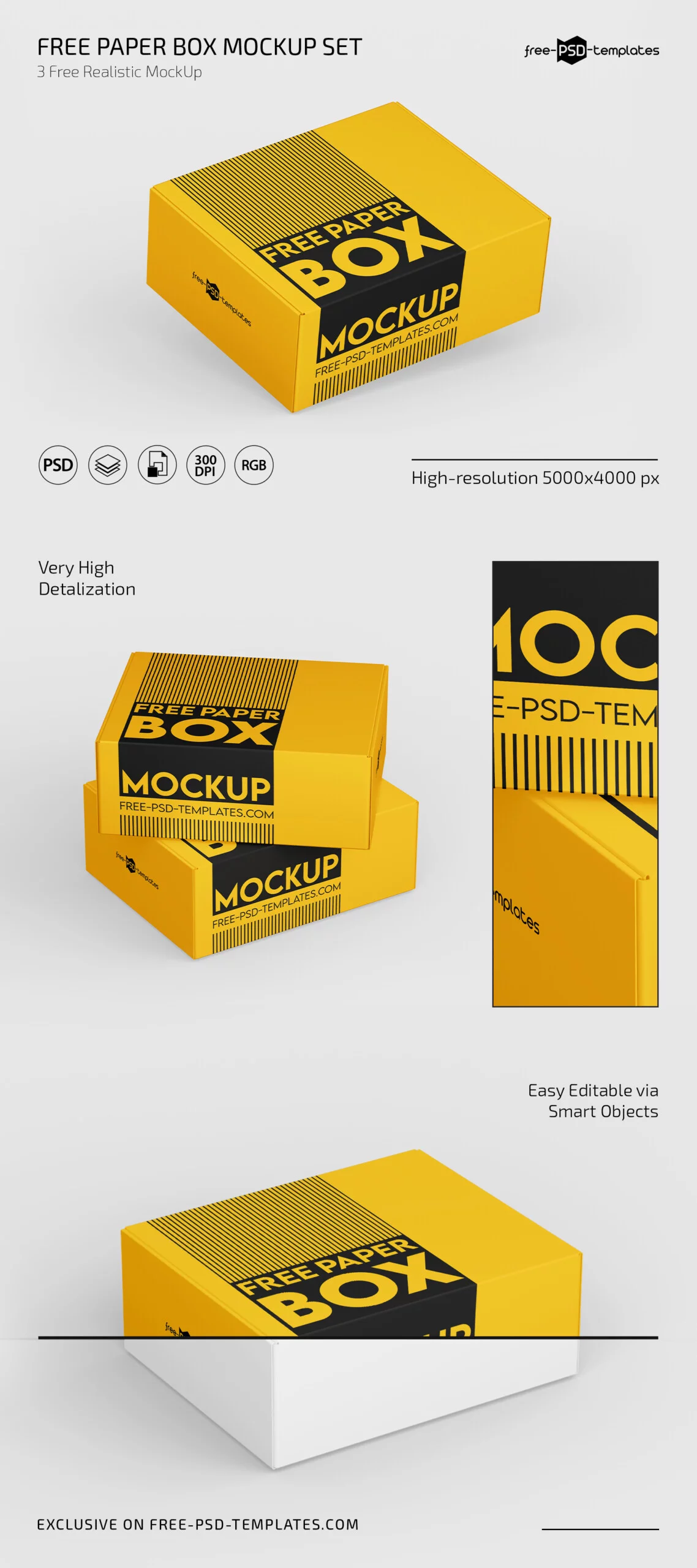 Craft Box Mockup - Free Vectors & PSDs to Download