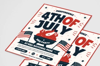 Free 4th of July BBQ Flyer PSD