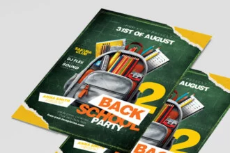 Free Back 2 School Party Flyer Template + Instagram Post (PSD)