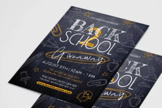 Free Back to School Giveaway Flyer PSD Template