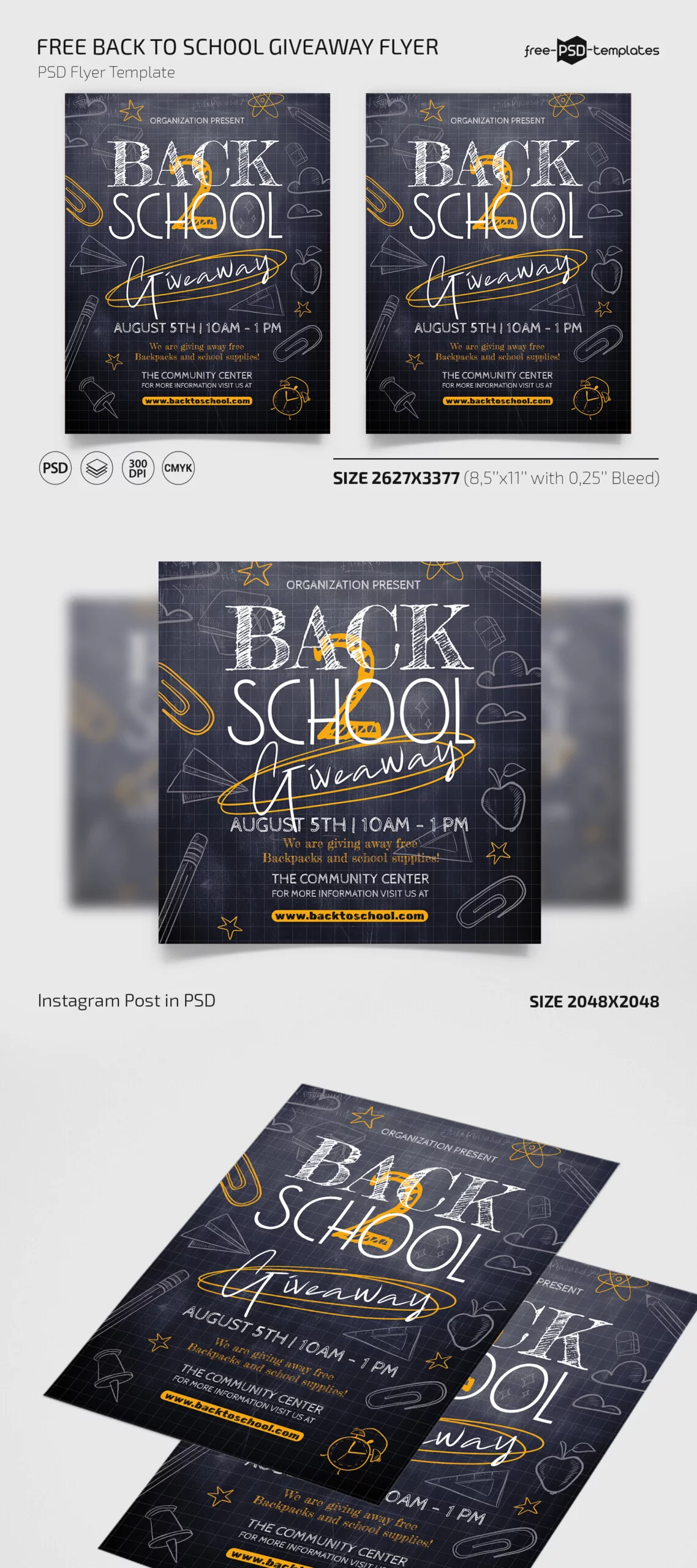 Giveaway Flyer instagram post Template