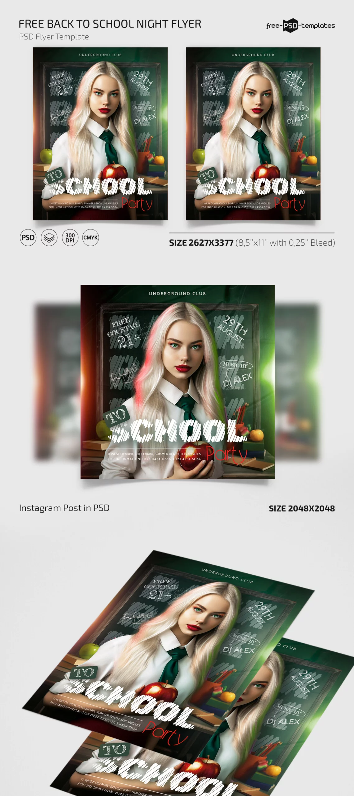 Free Back to School Night Flyer Template in PSD for Photoshop